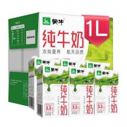 京东PLUS会员：蒙牛 纯牛奶 1L*6 早餐奶家庭装 *3件