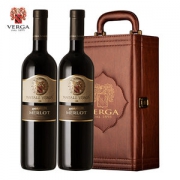 意大利原瓶进口 Natale Verga 美乐干红葡萄酒 750ml*2瓶 礼盒装