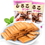 ￥16.58 日本进口零食品松永北海道红豆饼干105g*2儿童夹心饼干休闲零食