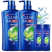 清扬(CLEAR)男士去屑洗发水套装 清爽控油型720gx2送清爽控油100gx2