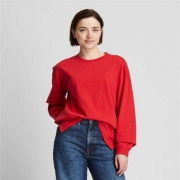 UNIQLO 优衣库 419974 女装 棉质休闲圆领T恤(长袖)