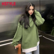 6日0点：HSTYLE 韩都衣舍 JZ12126 女士加绒假两件卫衣