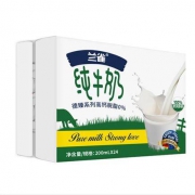 兰雀（Lacheer） 脱脂纯牛奶 200ml*24 早餐奶*5