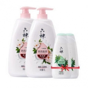 六神 沐浴露套装 促销装 清透莹润沐浴乳1000ml*2 清新滋润180ml*2 沐浴乳沐浴露沐浴液（华晨宇同款） *2件