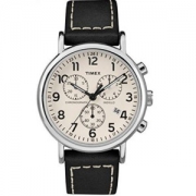 中亚Prime会员： Timex 天美时 TWG012800QM Weekender Chrono 中性皮革表带手表