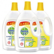 滴露 Dettol 衣物除菌液 清新柠檬3L*3 高效杀菌除螨消毒液 孕妇儿童内衣内裤一起洗 与洗衣液 柔顺剂配合