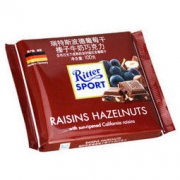 Ritter SPORT 瑞特斯波德 葡萄干榛子牛奶巧克力 100g *9件