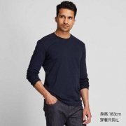 UNIQLO 优衣库 418696 男装 柔软圆领T恤(长袖)