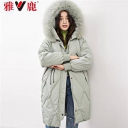 YALU 雅鹿 YJ51U931O 女士狐狸毛领中长款羽绒服
