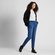 UNIQLO 优衣库 419689 女士仿羊羔绒牛仔针织长裤