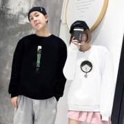 情侣卫衣女加绒加厚圆领宽松外套