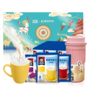 赠品给力！桂格 敦煌飞天定制礼盒 (牛奶高钙+紫薯+红枣)醇香燕麦片891g/盒*3件+赠桂格 养生全谷粉600g*3件