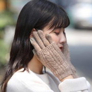 触族 女士羊毛触屏手套