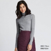 UNIQLO 优衣库 418673 美利奴罗纹两翻领针织衫