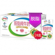 限上海：yili 伊利 脱脂纯牛奶250ml*24盒/箱（礼盒装）*6件