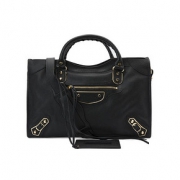 BALENCIAGA/巴黎世家 CLASSIC METALLIC EDGE CITY中号女士手提包