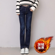 爱·弗艾 2013# 加绒加厚直筒牛仔裤