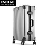 ISHiNE 航空7系全铝镁合金 万向轮拉杆箱 20寸