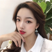 小红书爆款仙女猫眼蓝冰晶扇形耳环