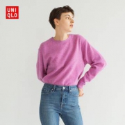 UNIQLO 优衣库 418679 女装羊仔毛圆领针织衫