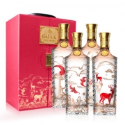 五粮液 福禄寿禧系列 52度浓香型 500ml*4 豪华皮质礼盒
