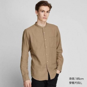 UNIQLO 优衣库 421166 男装柔软斜纹立领衬衫