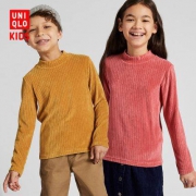 Uniqlo 优衣库 儿童弹力摇粒绒罗纹高领T恤(长袖) 418641