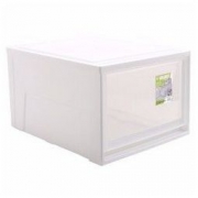 爱丽思 BC500D 可叠加 大号环保塑料收纳箱 三只装 透明/白