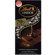 可可含量70%、100gx10排，Lindt 瑞士莲 Lindor软心小块装特浓黑巧克力
