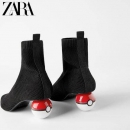 ZARA TRF x 精灵宝可梦 女士精灵球后跟短靴