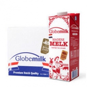 荷兰原装进口 荷高（Globemilk） 脱脂纯牛奶1L*6整箱装 3.7%乳蛋白 *2件
