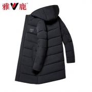 雅鹿 18781601A 男士中长款连帽棉服