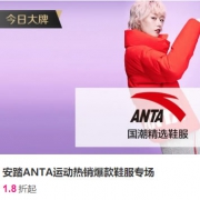 唯品会：安踏运动热销爆款大促