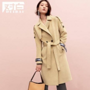 对白 7DN066 女士中长款毛呢外套
