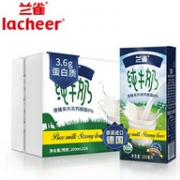 欧盟高标准：兰雀 德臻系列 脱脂纯牛奶 200mlx24盒x2件