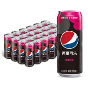 Pepsi 百事可乐 无糖树莓味 汽水碳酸饮料 330ml*24罐 49.9元