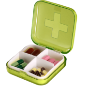 雨露 便携药盒 4格款 颜色随机 送切药器 3.8元包邮（需用券）