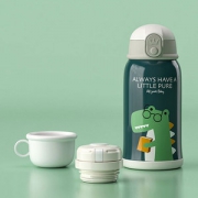 萌集 儿童316不锈钢 保温保冷杯 一杯三盖 600ml