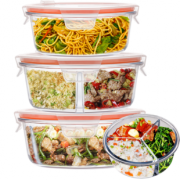 佐昌 玻璃饭盒 410ml+小麦秸秆叉勺 5.8元包邮（需用券）