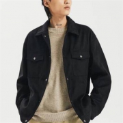 ME&CITY 534087 男士纯色工装牛仔夹克