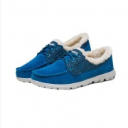 SKECHERS斯凯奇On-The-Go女士轻质毛里 绑带帆船鞋 6666007 蓝绿色/