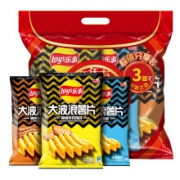 乐事 Lay's 零食 大波浪组合包(鱿鱼+烤翅+五花肉)70克*3包