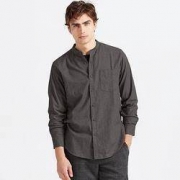 UNIQLO 优衣库 419033 男装法兰绒立领衬衫（长袖）