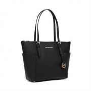 28日0点： MICHAEL KORS 迈克·科尔斯 黑色金Logo侧袋手提单肩包