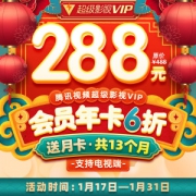 腾讯视频 超级影视vip 13个月 电视TV+手机+电脑