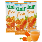 泰国进口 Unif 胡萝卜复合果蔬汁饮料 泰国统一出品 250ml *2件 售罄15元（2件5折）