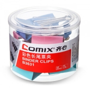 COMIX 齐心 B3631彩色长尾夹 50mm 12只装 *5件