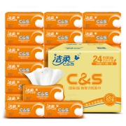 京东PLUS会员：C&S 洁柔 活力阳光橙抽纸 3层120抽*24包（195*123mm）*4件