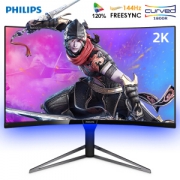 PHILIPS 飞利浦 328M6FJMB 31.5英寸 VA曲面电竞显示器（2560x1440、144Hz、FreeSync、1800R）