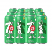 限华南：7喜 7up 柠檬味 果味型汽水细长罐330ml*24罐